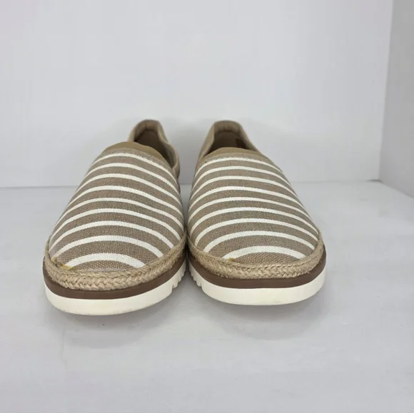 Clarks Serena Paige Womens Slip-Ons Loafers Beige Sand Suede Striped Size 11M - Picture 4 of 16